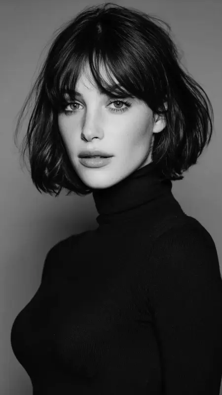 Butterfly Bangs on Mid-Length Bob - Butterfly bangs
