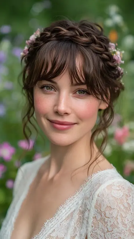 Butterfly Bangs with Braided Crown - Butterfly bangs