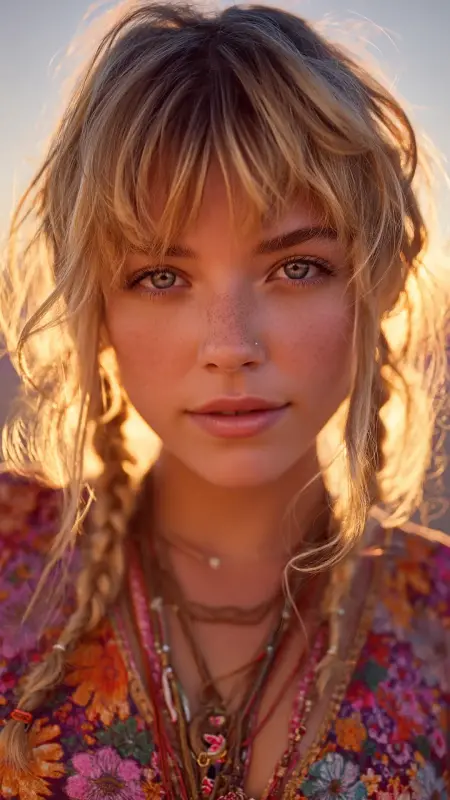 Butterfly Bangs with Curtain Waves - Butterfly bangs
