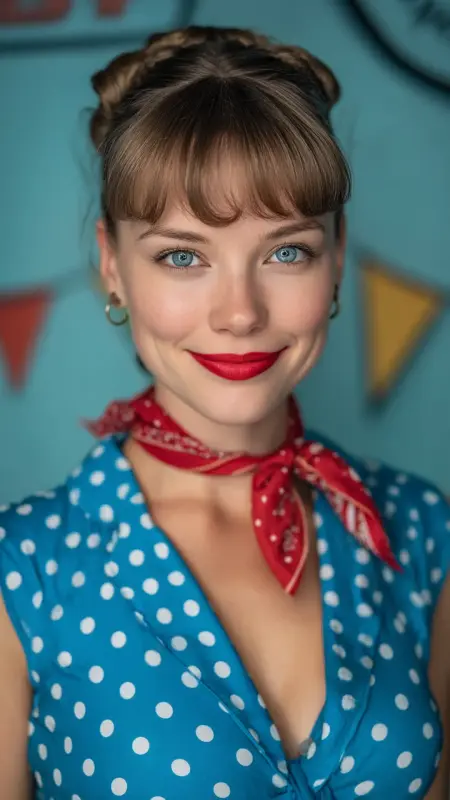 Butterfly Bangs with Vintage Victory Rolls - Butterfly bangs