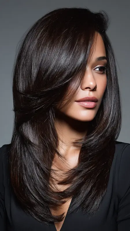 Whispering Elegance: The Enchanting Side-Parted Butterfly Cut - Butterfly Haircut With Side Part