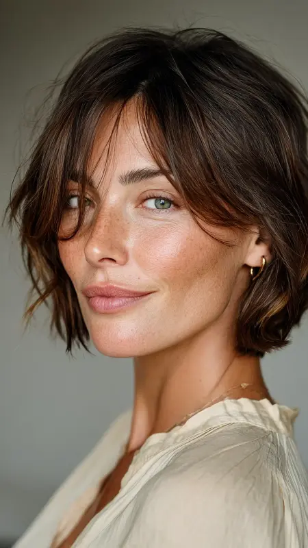 Whimsical Waves: The Enchanting Butterfly Bob - Butterfly Haircut With Side Part