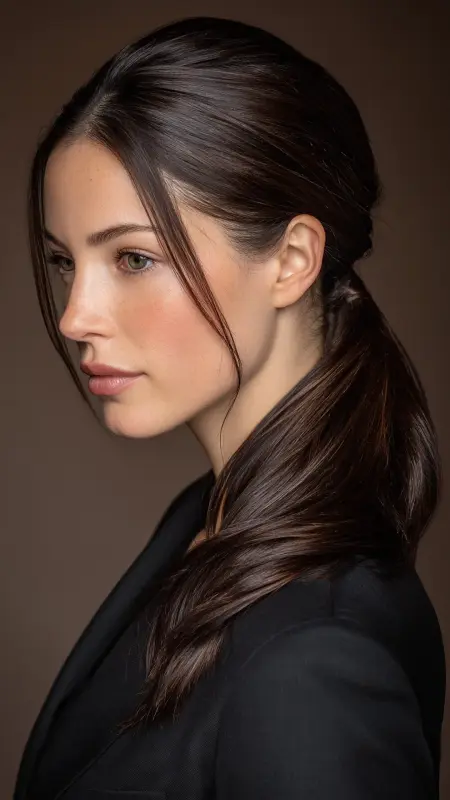 Butterfly Layers with Sleek Low Ponytail - Butterfly Layers