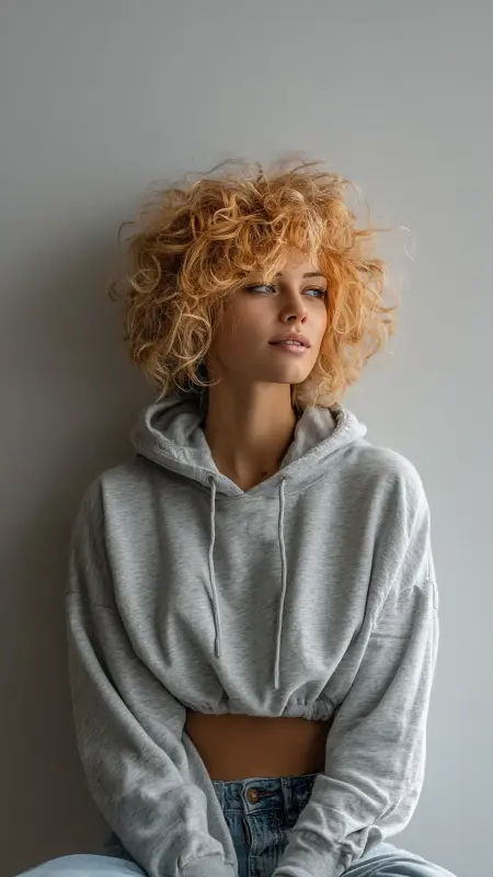 Carefree Beach Curls with Tousled Curtain Bangs - Digital Perm