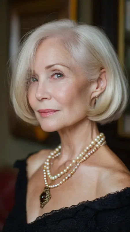 Champagne Blonde Blend on Pixie Cut - hair color ideas for women over 70