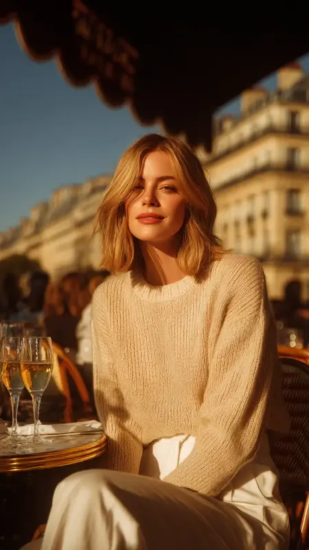 Champagne Blonde Bob - Old money hair color