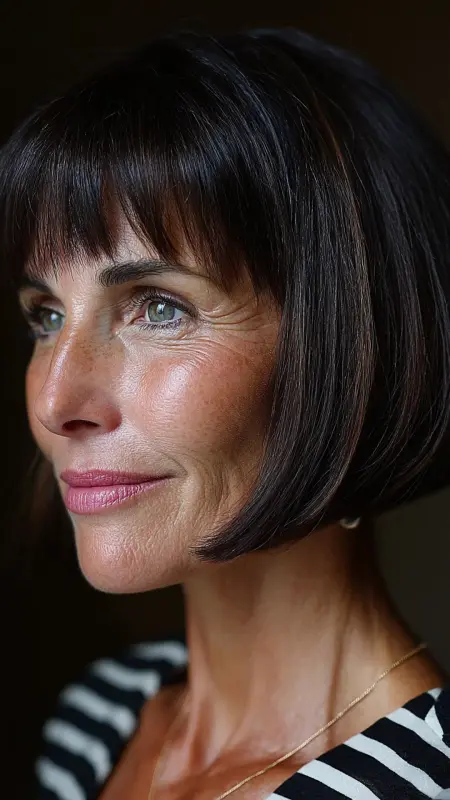 Chin-Length Curly Bob - hair styles for women over 40