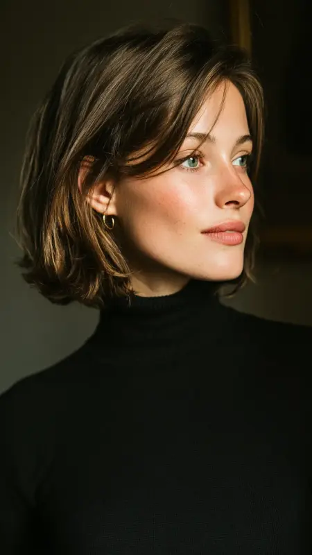 Chin-Length French Bob with Micro Bangs - Hush cut