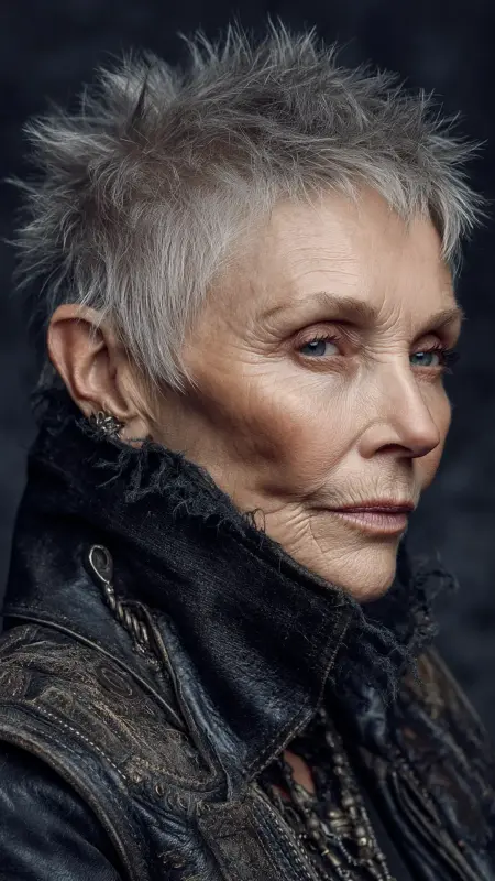 Choppy Pixie with Fringe - Hairstyles for women over 70 with thinning hair