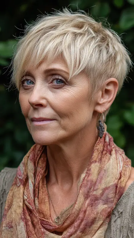 Choppy Pixie with Volume - Short pixie hairstyles for older women