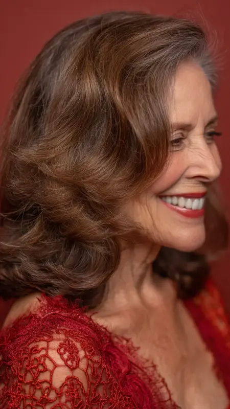 Cinnamon Brown Glow -  cover grey hair with highlights 