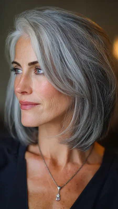 Classic Blunt Cut - Shoulder Length Haircuts For Women Over 60