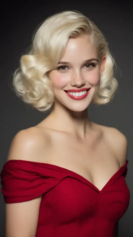 Classic Chin-Length Bob with Soft Bangs - 50s bob