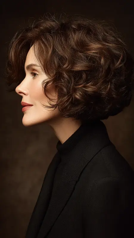 Classic Curled 50s Bob - Short Curly Haircuts For Women Over 50