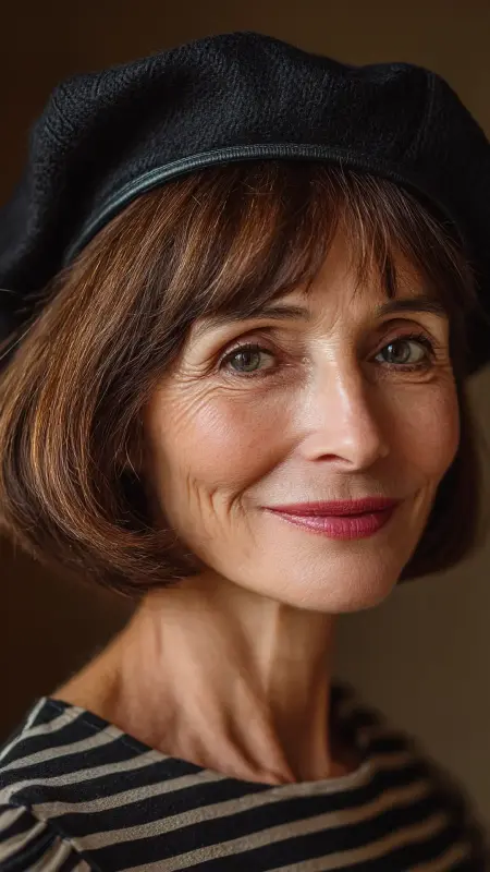 Classic French Bob with Micro Bangs - Haircuts For Women Over 50 With Fine Hair