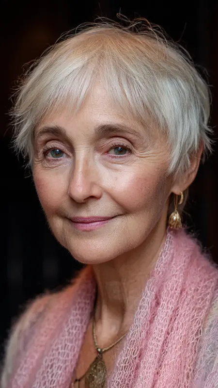Classic Pageboy with Modern Edge - hairstyles for women over 70 with bangs
