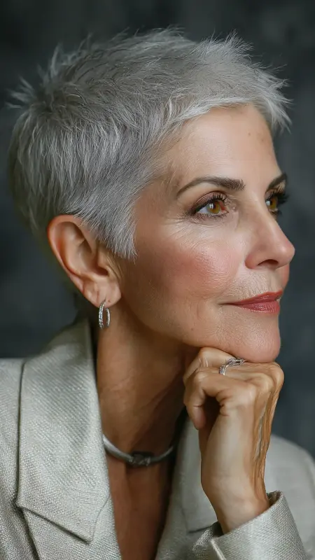 Classic Tapered Pixie - Short pixie hairstyles for older women