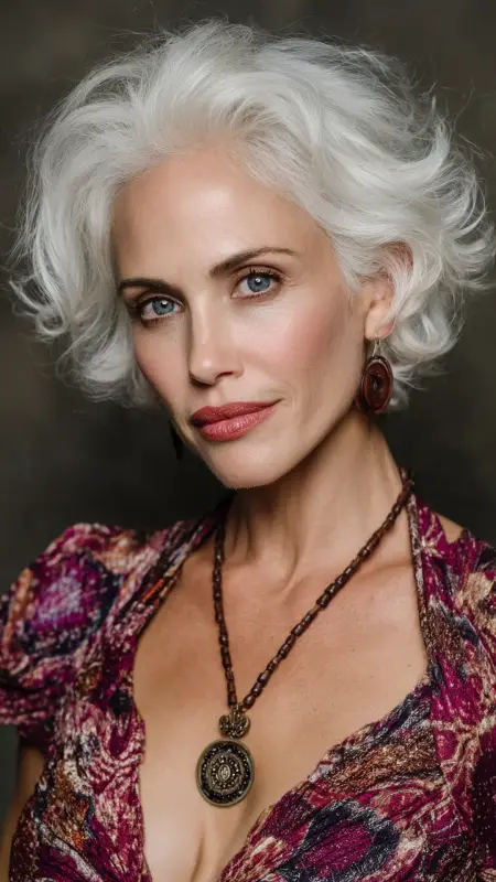 Collarbone Cut with Soft Waves and Balayage - medium length hair for women over 50