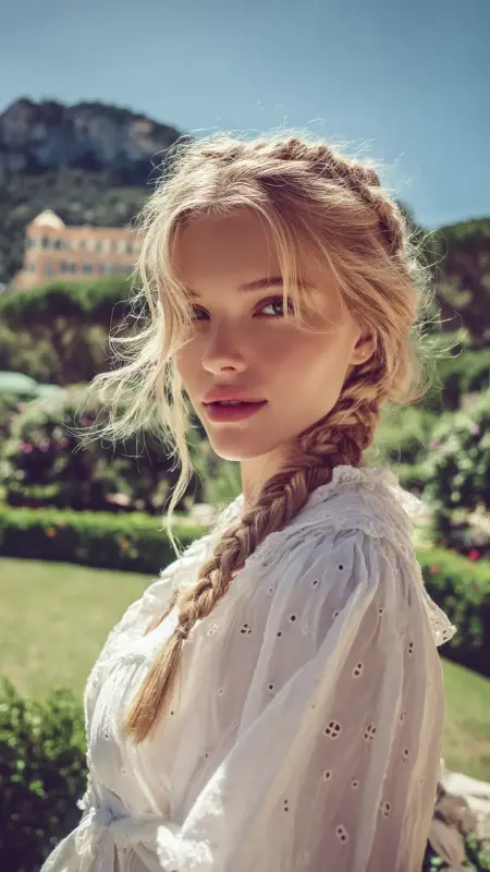 Cornrows into Low Bun - Old money hair color
