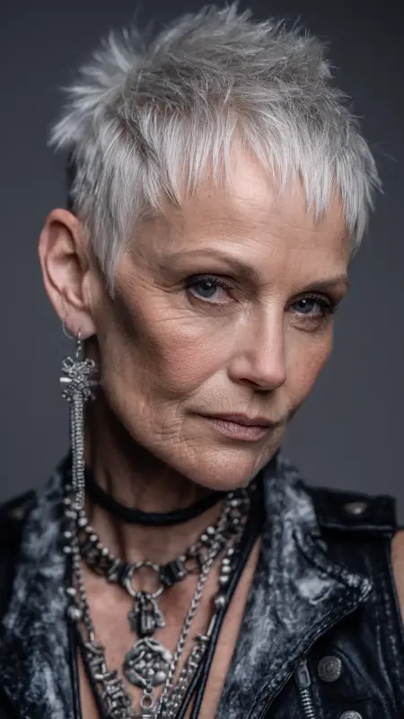 Cropped Pixie with Micro Fringe - Haircuts For Women Over 50 With Fine Hair