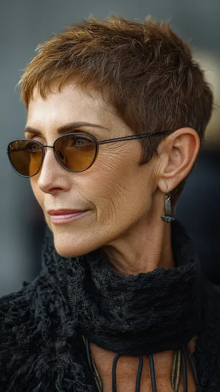 Cropped Pixie with Undercut - Short pixie hairstyles for older women