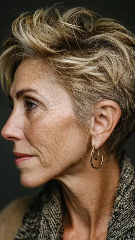 Crown-Lifted Pixie - Pixie hairstyles for older women over 60