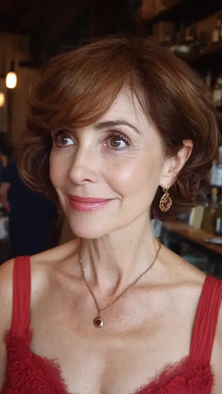Curled Under Bob with Side Bangs - Shoulder Length Hairstyles For Women Over 60