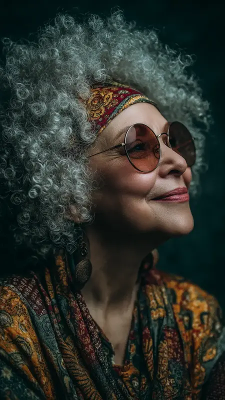 Curly Afro-Inspired Crop - Hairstyles for over 70 year old women