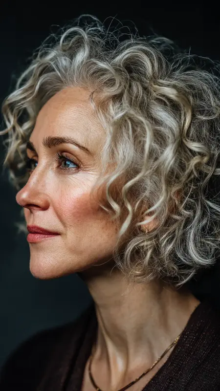 Curly Bob with Layers - bob haircuts for women over 60 with fine hair