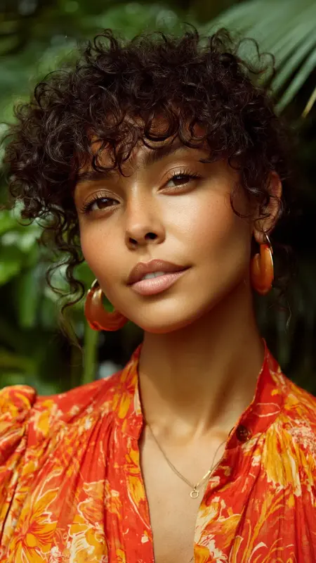 Curly Butterfly Bangs with Natural Texture - Butterfly bangs