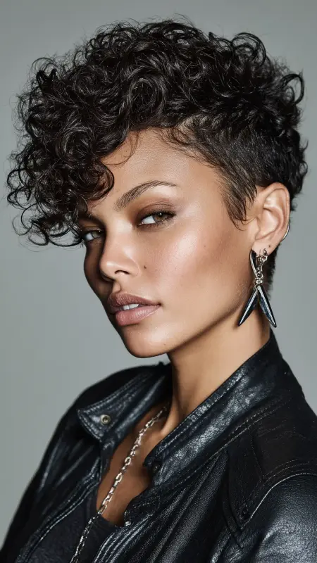 Curly Pixie with Baby Hair Edges - Short pixie haircuts for curly hair