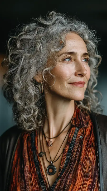Curly Shoulder-Length Cut with Layers - Shoulder Length Haircuts For Women Over 60