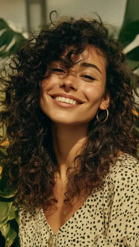 Curly Shoulder-Length Layers -  Youthful haircuts 