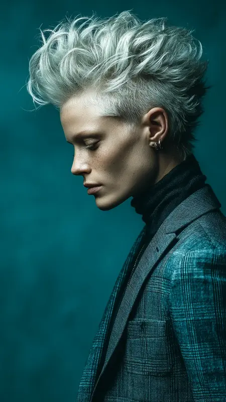 Bold and Brilliant: The Platinum Blaze Coif - Dyke Hair