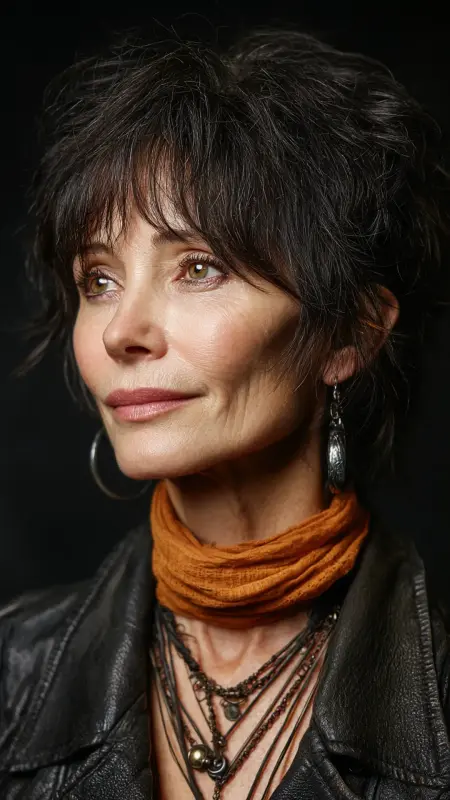 Edgy Rocker Shag - Shaggy Hairstyles For Women Over 50