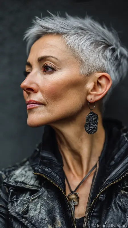 Edgy Textured Pixie - Short pixie hairstyles for older women