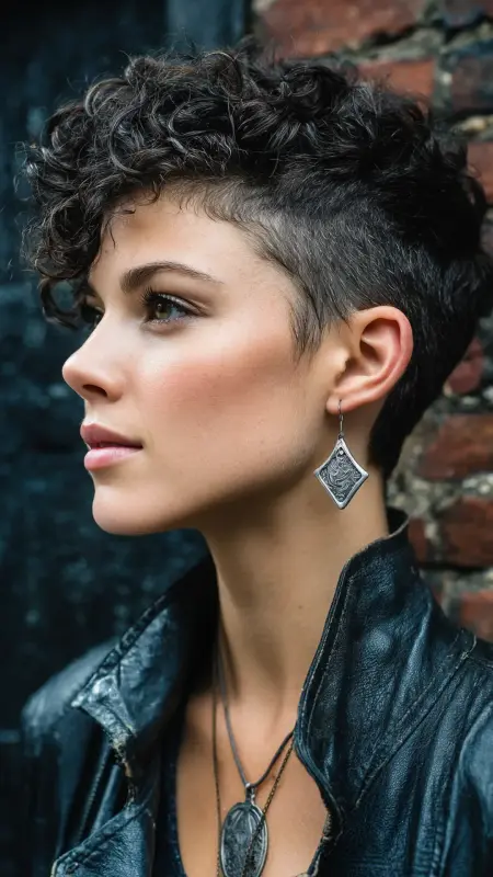 Edgy Undercut Perm Pixie - Permed pixie hairstyles