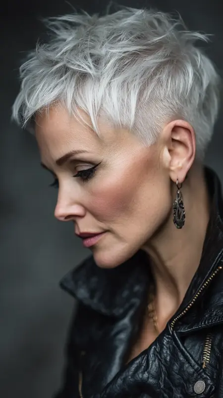 Edgy Undercut Pixie - Pixie Cut Hairstyles For Older Women
