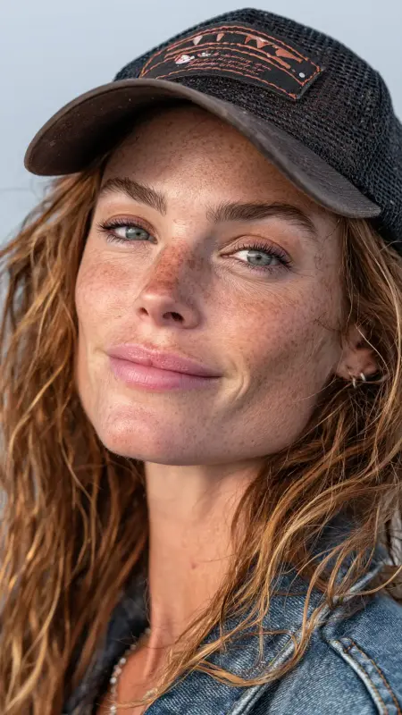 Effortless Beach Waves  Trucker Hat -  Trucker Hat Hairstyles 