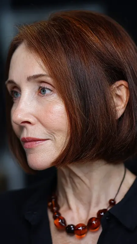Elegant Blunt Cut - Medium length haircuts for women over 50