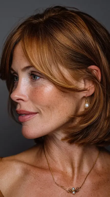 Elegant Inverted Bob - Shoulder Length Haircuts For Older Women