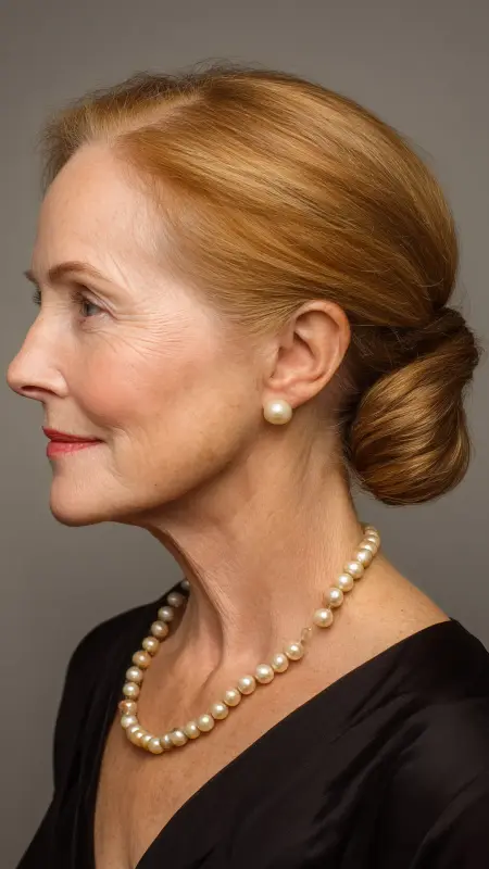 Elegant Low Chignon - Hairstyles for over 70 year old women