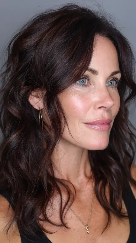 Espresso Brown with Subtle Violet Undertones - Hair color ideas for women over 50