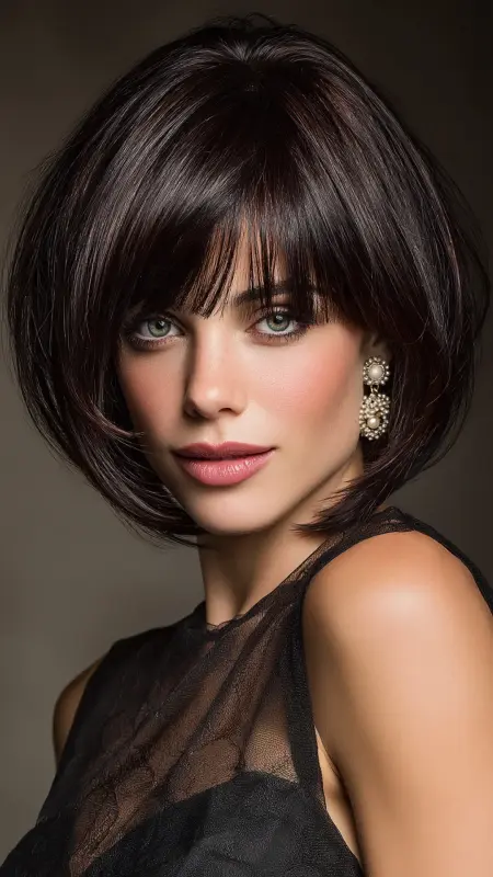Feathered Bob with Swoop Bangs - Feathered Bob Hairstyles