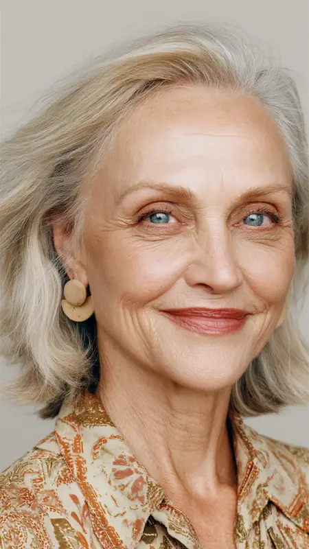 Feathered Layers with Side Part - Hairstyles for women over 70 with fine hair