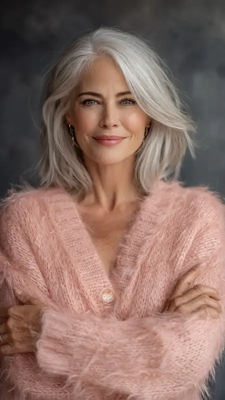 Feathered Shoulder-Length Cut - Hairstyles for over 70 year old women