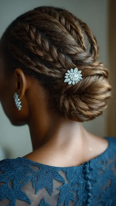 Flat Twists into French Roll - Hairstyles for Older Black Women