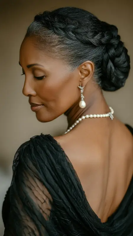 Flat Twists into a Low Chignon - Hairstyles For Black Women Over 50