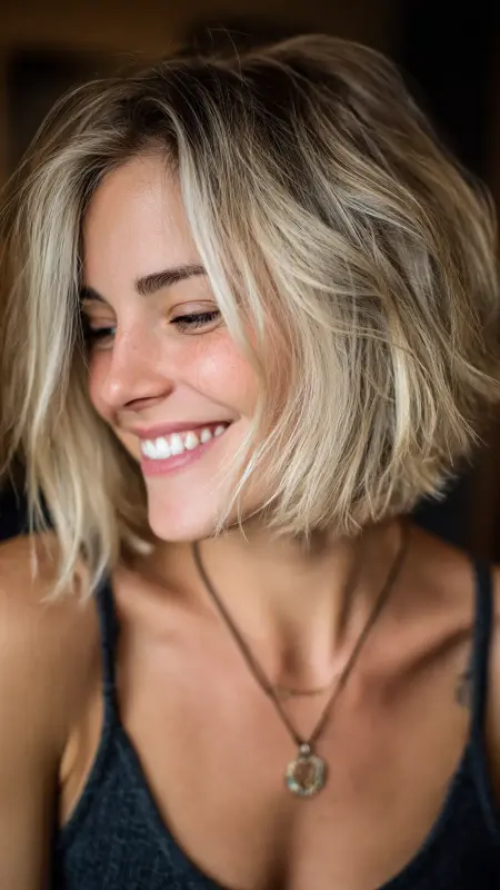 Flipped Bob with Chunky Highlights - Y2k haircuts