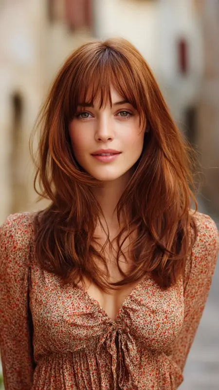 French Chestnut - Airy Fringe Cut - Old money hair color